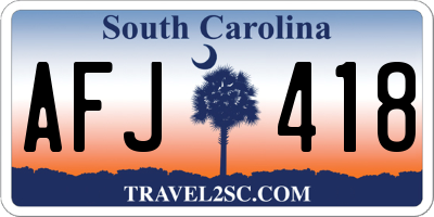 SC license plate AFJ418