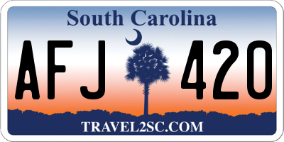 SC license plate AFJ420