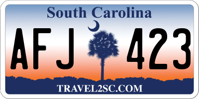 SC license plate AFJ423