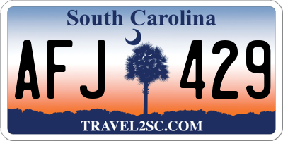SC license plate AFJ429