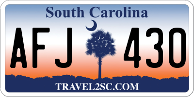 SC license plate AFJ430