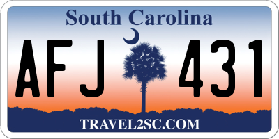 SC license plate AFJ431