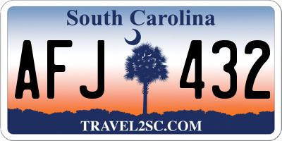 SC license plate AFJ432