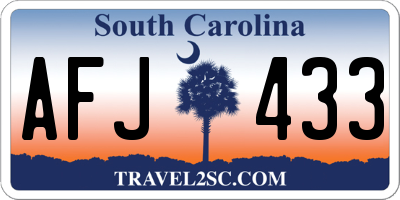 SC license plate AFJ433