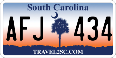 SC license plate AFJ434