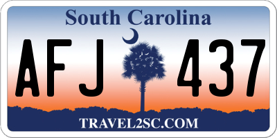 SC license plate AFJ437