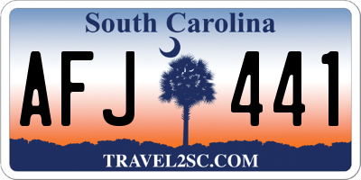 SC license plate AFJ441