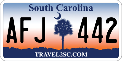SC license plate AFJ442