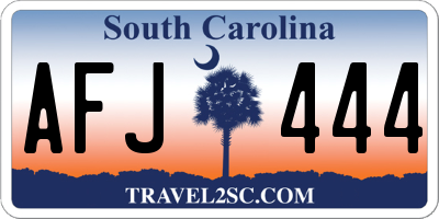 SC license plate AFJ444