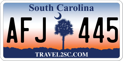 SC license plate AFJ445