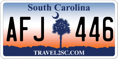 SC license plate AFJ446