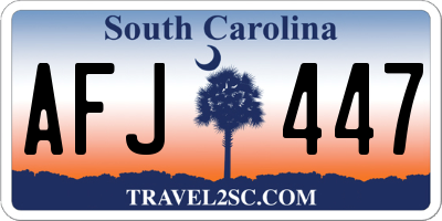 SC license plate AFJ447