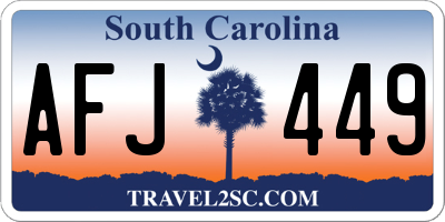 SC license plate AFJ449