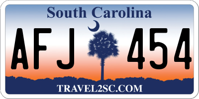 SC license plate AFJ454