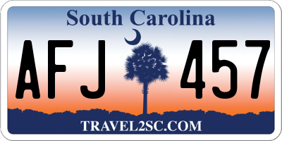SC license plate AFJ457