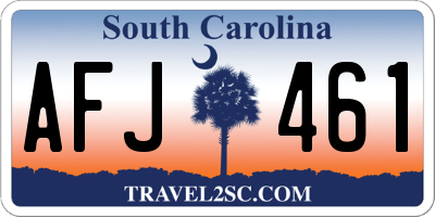 SC license plate AFJ461