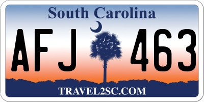 SC license plate AFJ463