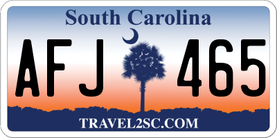 SC license plate AFJ465