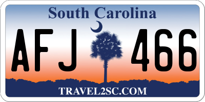 SC license plate AFJ466