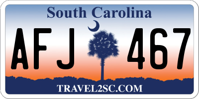 SC license plate AFJ467