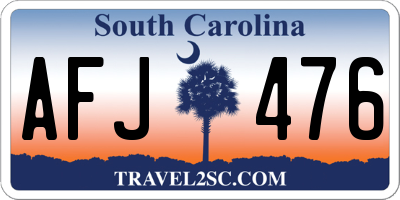 SC license plate AFJ476