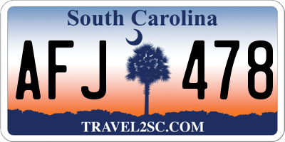 SC license plate AFJ478