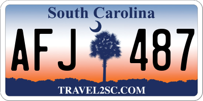 SC license plate AFJ487