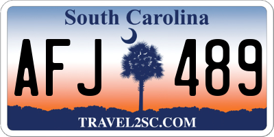 SC license plate AFJ489