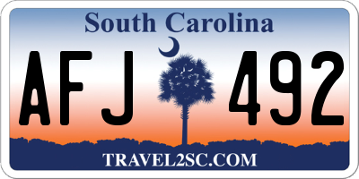 SC license plate AFJ492