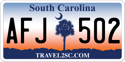 SC license plate AFJ502