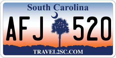 SC license plate AFJ520