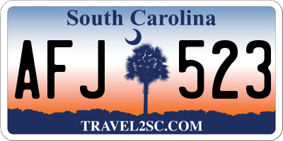 SC license plate AFJ523
