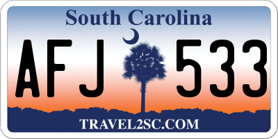 SC license plate AFJ533