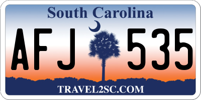 SC license plate AFJ535