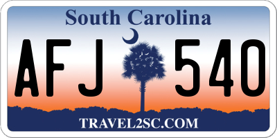 SC license plate AFJ540