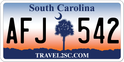 SC license plate AFJ542