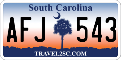 SC license plate AFJ543