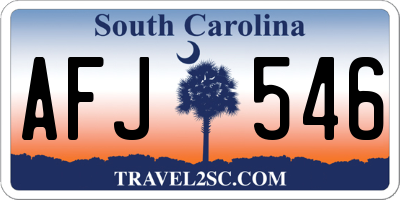 SC license plate AFJ546