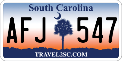 SC license plate AFJ547