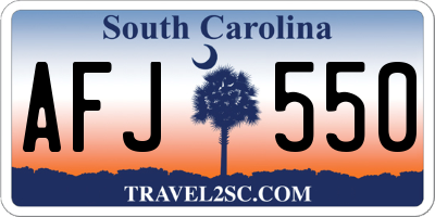 SC license plate AFJ550