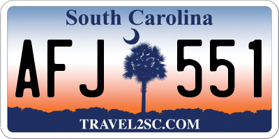 SC license plate AFJ551