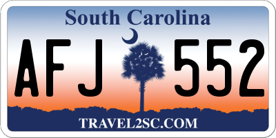 SC license plate AFJ552