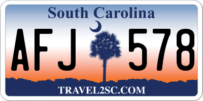 SC license plate AFJ578