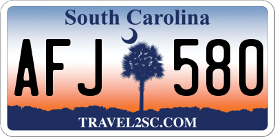 SC license plate AFJ580