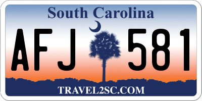 SC license plate AFJ581