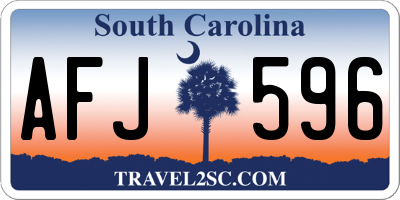 SC license plate AFJ596