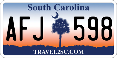 SC license plate AFJ598