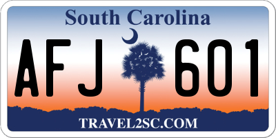 SC license plate AFJ601
