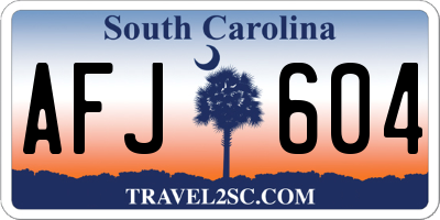 SC license plate AFJ604