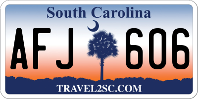SC license plate AFJ606